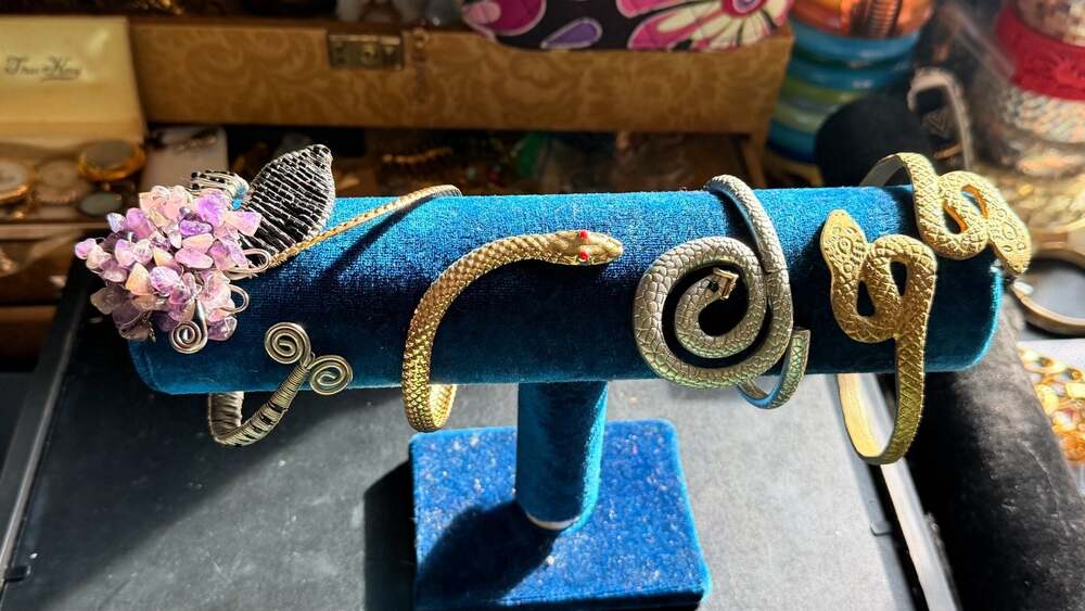 Vintage Assorted Snake and Wire-Wrapped Statement Bracelet Collection